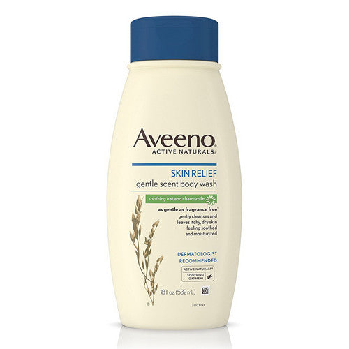 Aveeno Skin Relief Gentle Scent Body Wash Liquid, Soothing Oat And Chamomile, 18 oz